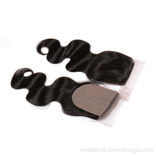 Aliexpress hair natural color cheap price virgin brazilian hair free parting lace closure